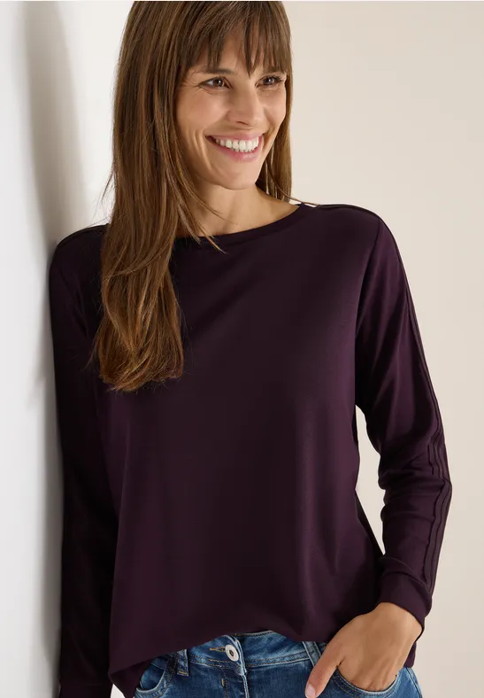 Shirt mit Gallonstreifen eggplant red