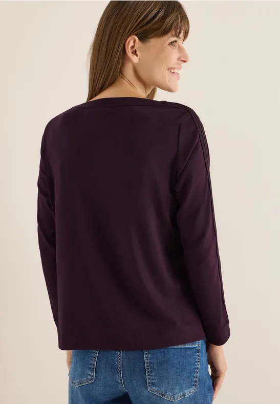 Shirt mit Gallonstreifen eggplant red