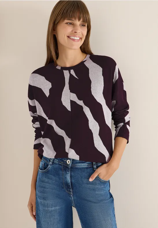 Jacquard Melange Shirt eggplant red