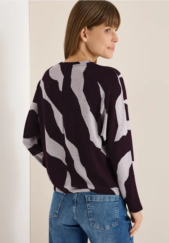 Jacquard Melange Shirt eggplant red