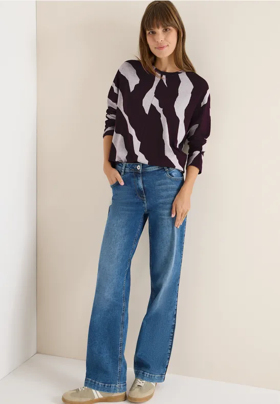 Jacquard Melange Shirt eggplant red