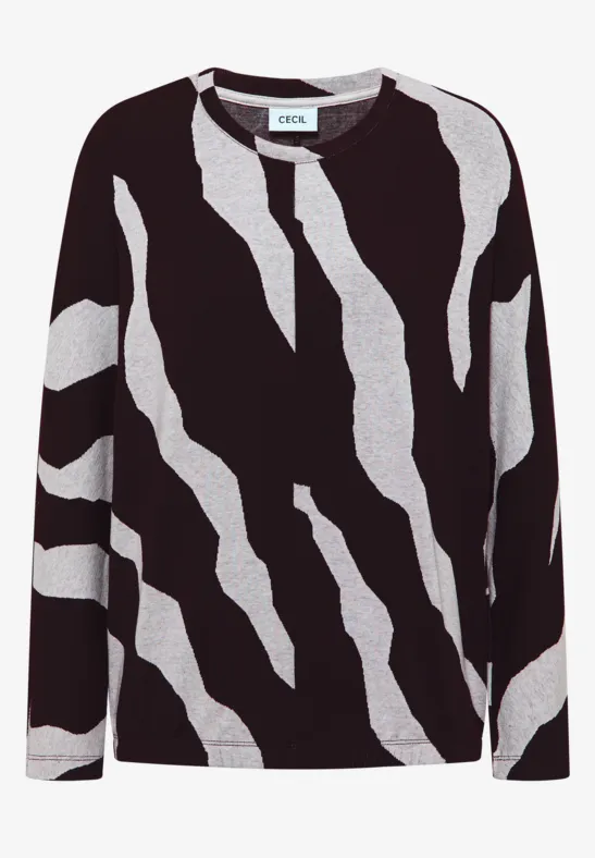 Jacquard Melange Shirt eggplant red