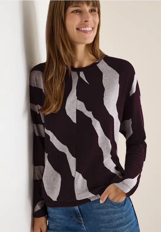 Jacquard Melange Shirt eggplant red