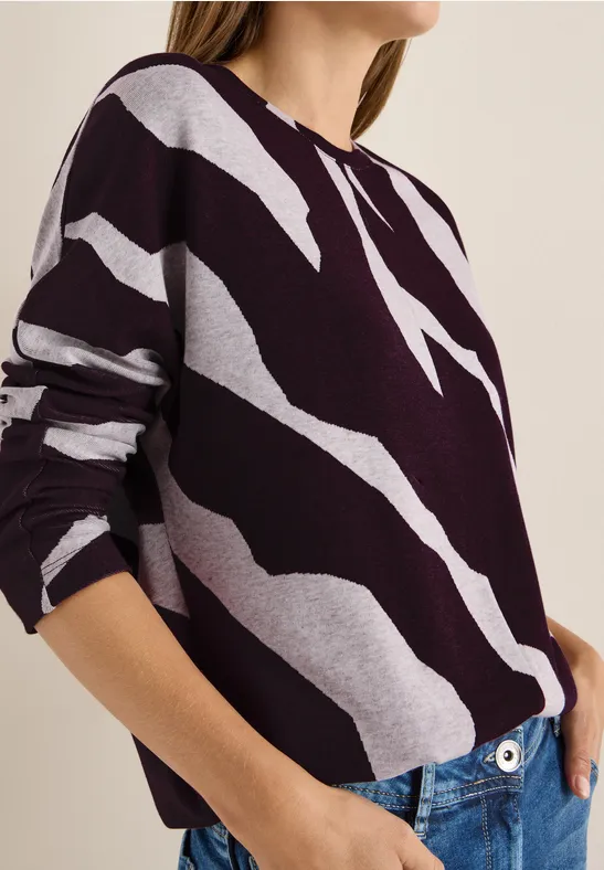 Jacquard Melange Shirt eggplant red