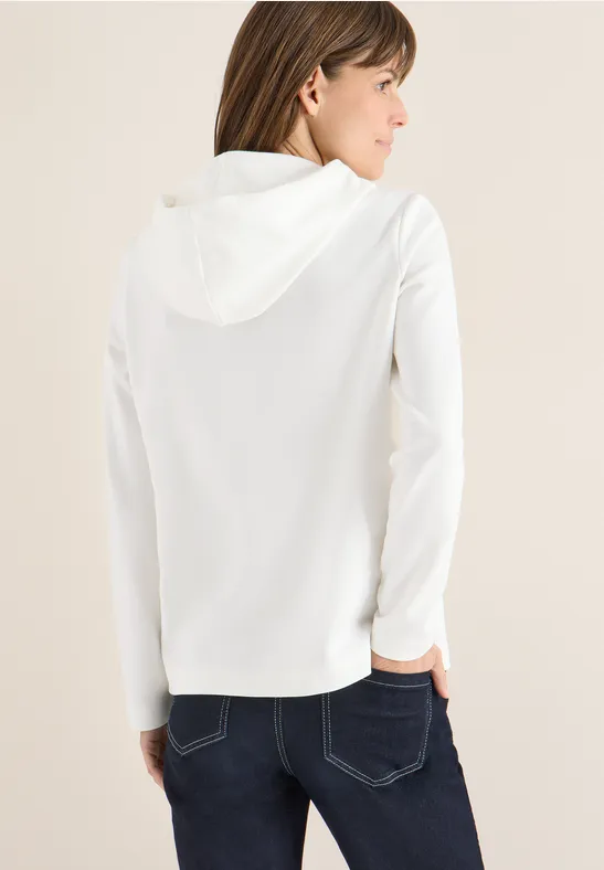 Hoodie Shirt mit Folienprint vanilla white