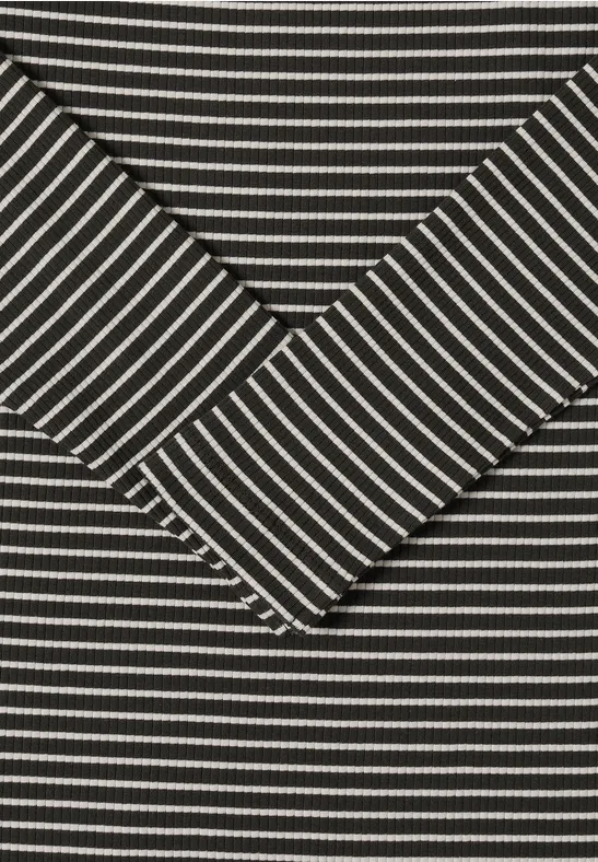 Gestreiftes Langarmshirt raw khaki