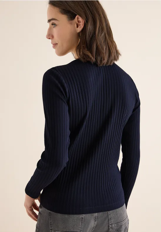 Rippstruktur Shirt urban dark blue
