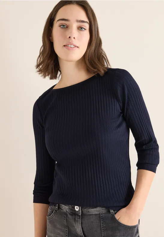 Rippstruktur Shirt urban dark blue