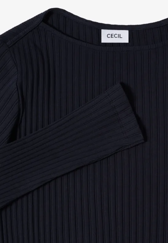 Rippstruktur Shirt urban dark blue