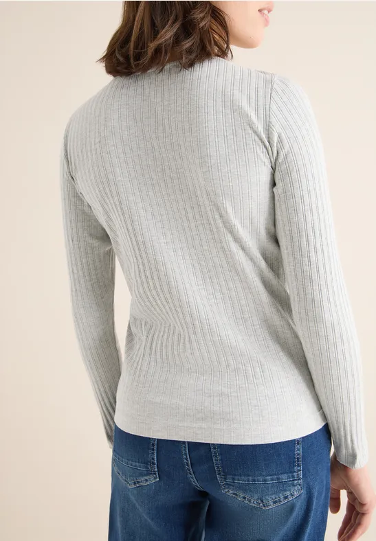 Rippstruktur Shirt luna grey melange