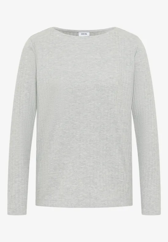Rippstruktur Shirt luna grey melange