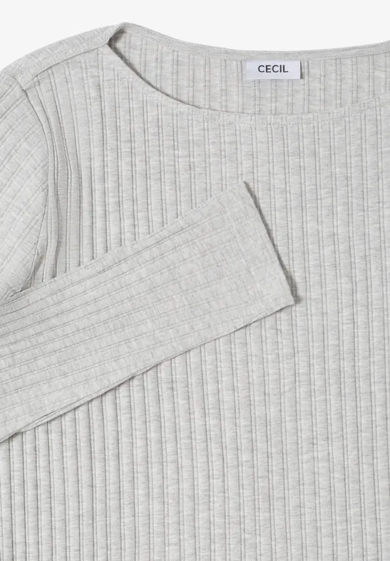 Rippstruktur Shirt luna grey melange