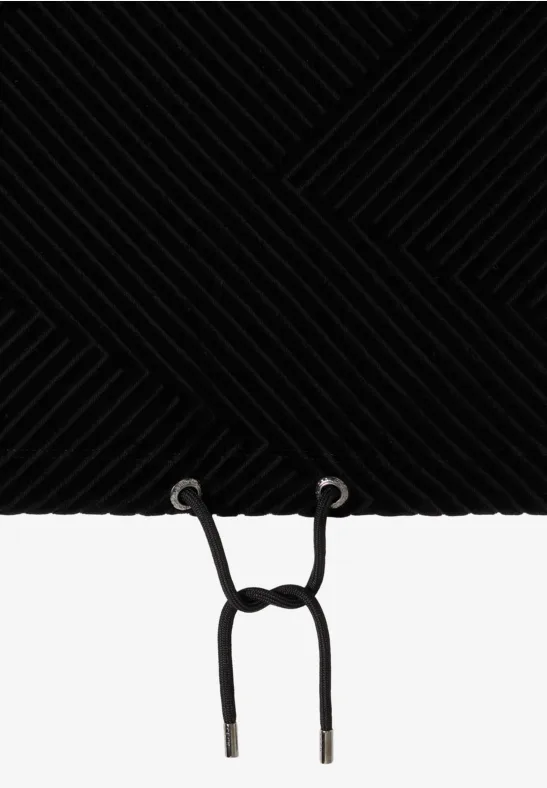 Strukturshirt mit Funnelneck Black