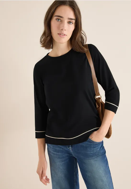 Shirt mit Kontrastdetail Black