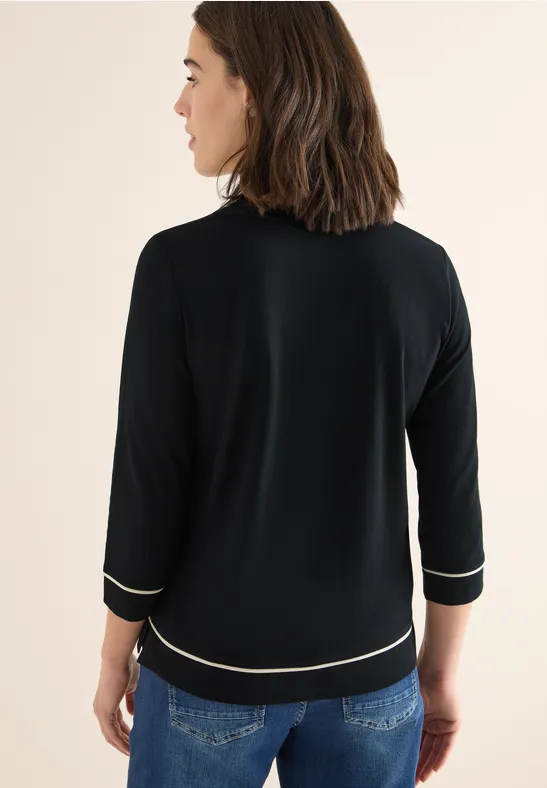 Shirt mit Kontrastdetail Black