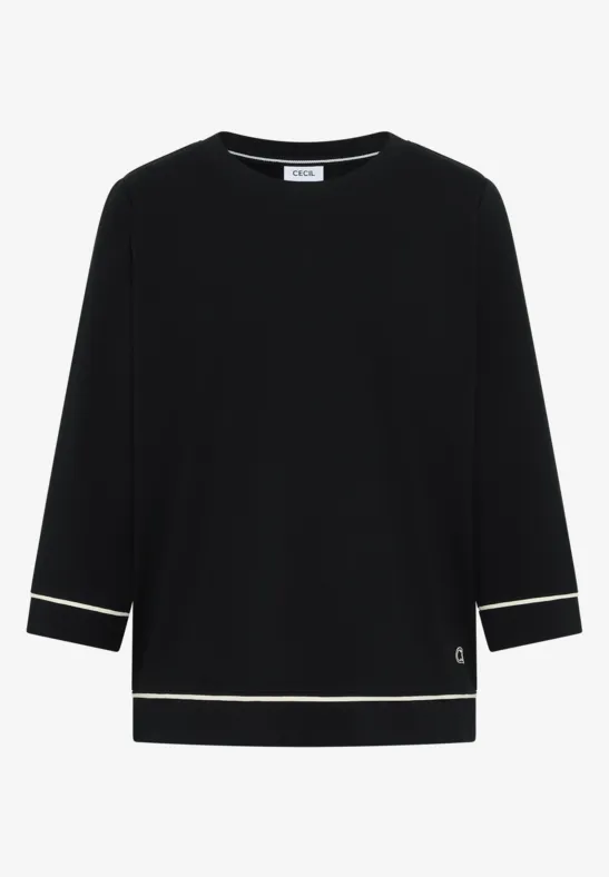 Shirt mit Kontrastdetail Black