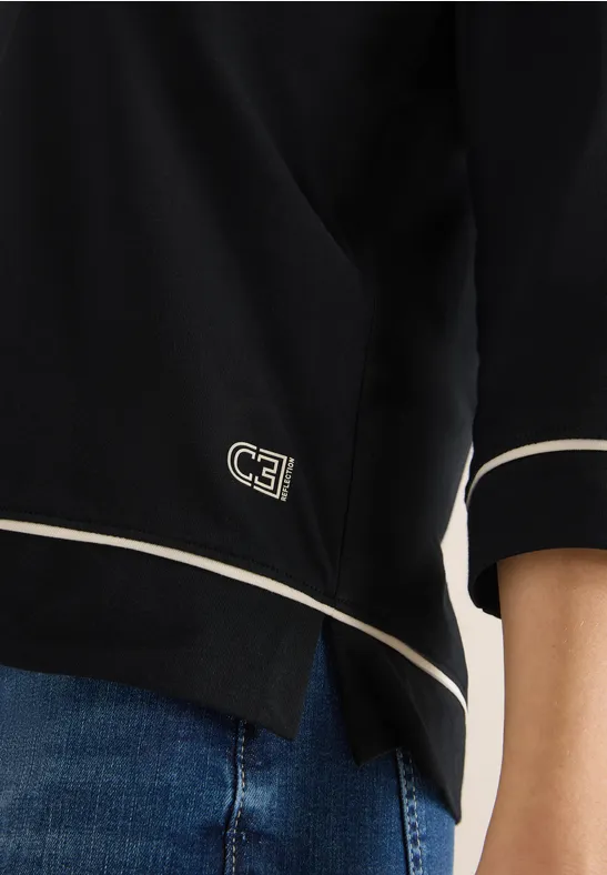 Shirt mit Kontrastdetail Black