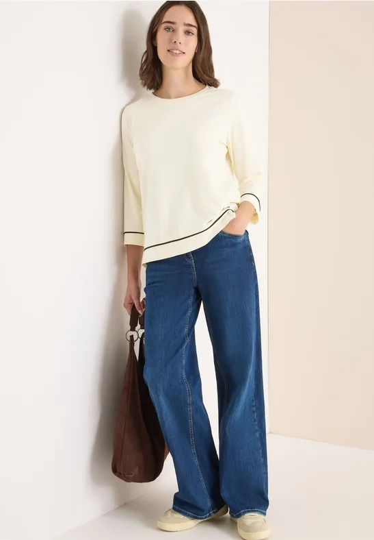 Shirt mit Kontrastdetail creamy white