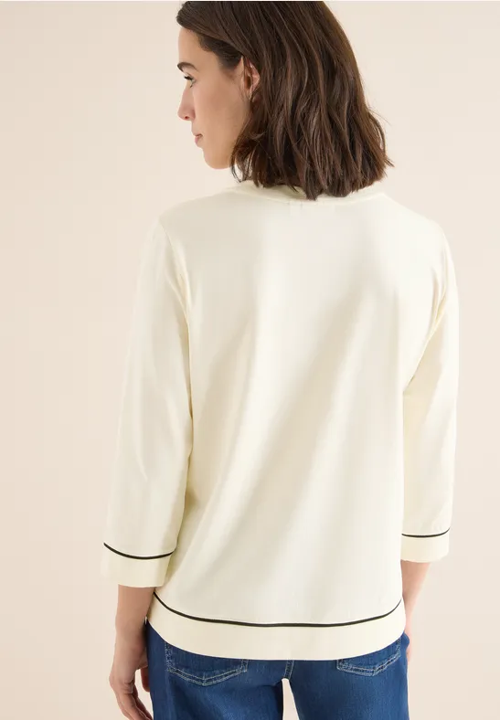 Shirt mit Kontrastdetail creamy white