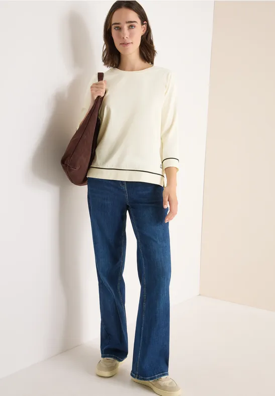 Shirt mit Kontrastdetail creamy white