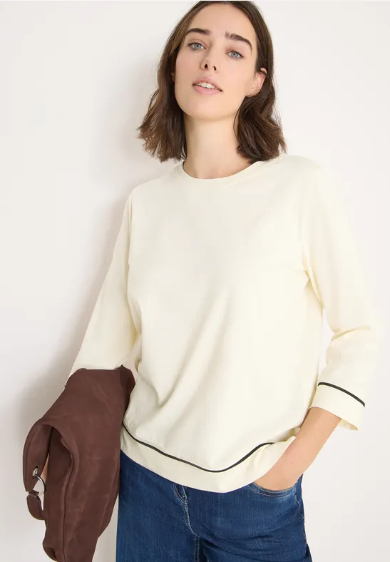 Shirt mit Kontrastdetail creamy white
