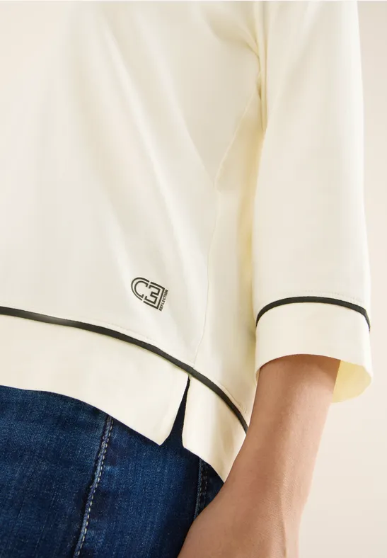 Shirt mit Kontrastdetail creamy white