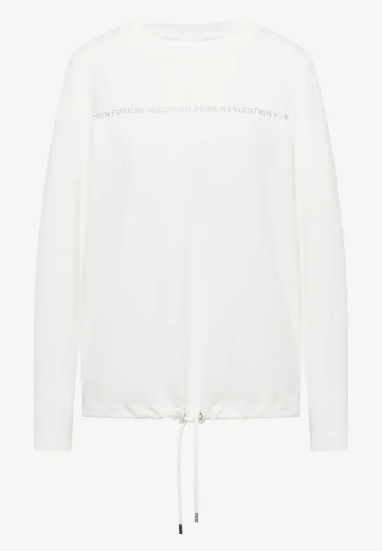Langarmshirt mit Wording vanilla white