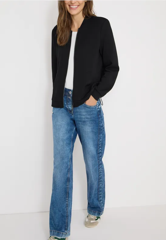 Softe Piquée Jacke Black