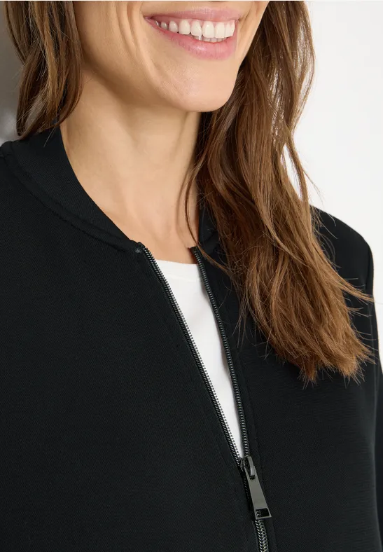 Softe Piquée Jacke Black