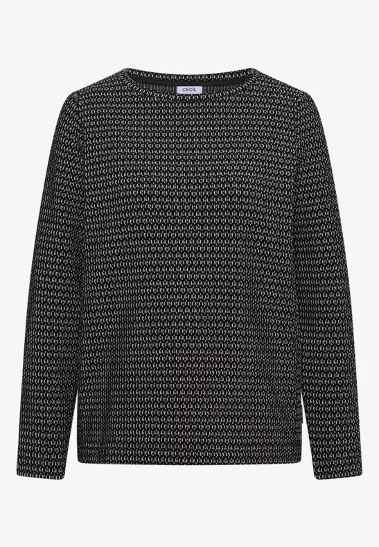 Two-Tone Strukturshirt Black