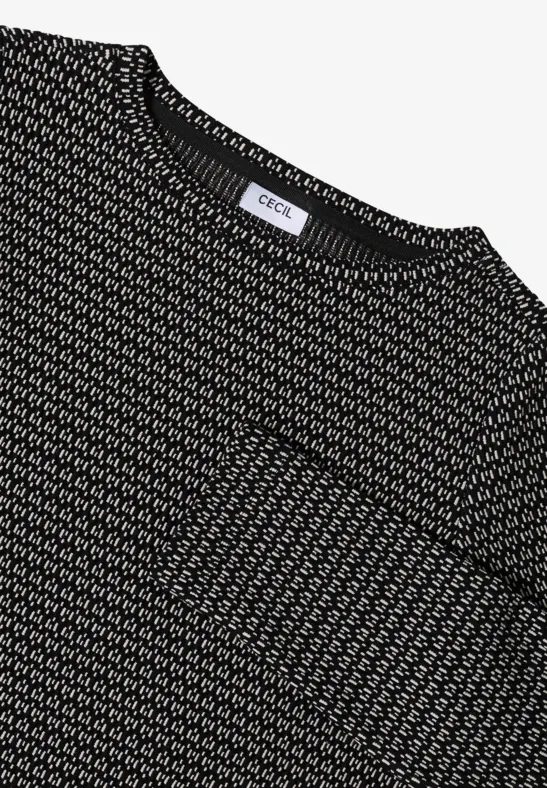 Two-Tone Strukturshirt Black