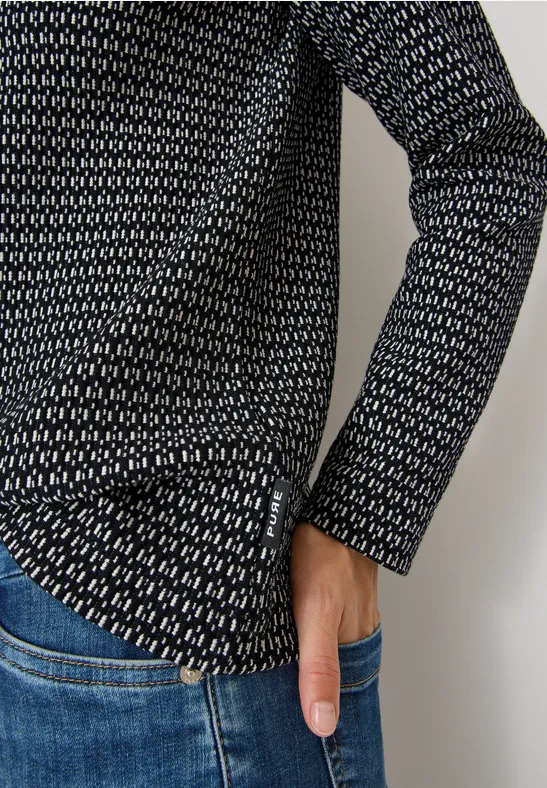 Two-Tone Strukturshirt Black