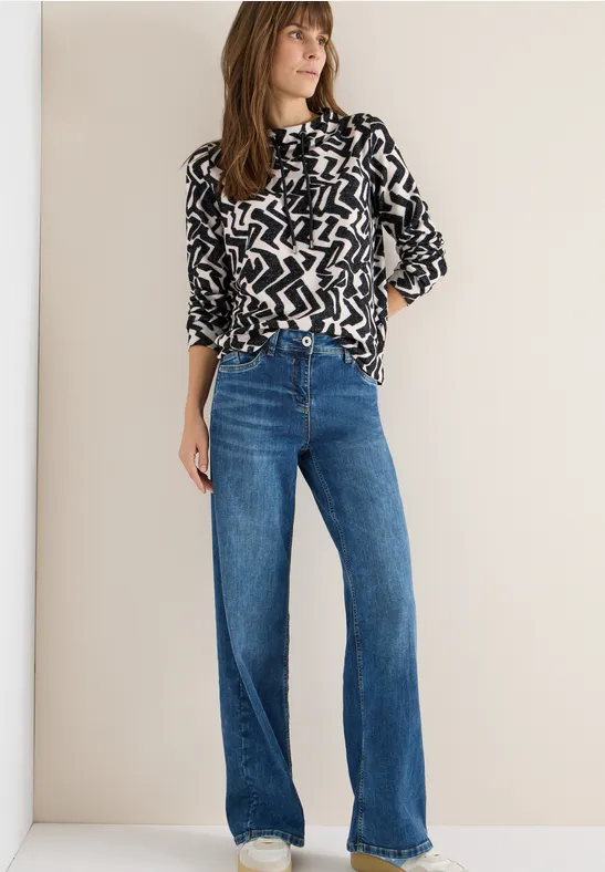 Shirt mit Grafikmuster light greige melange