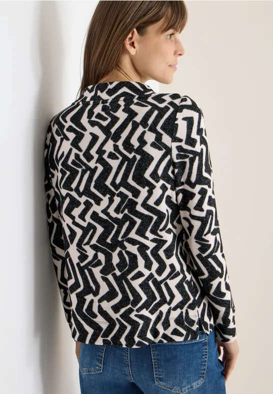 Shirt mit Grafikmuster light greige melange