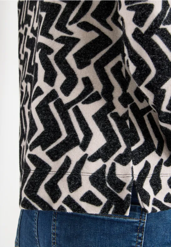 Shirt mit Grafikmuster light greige melange