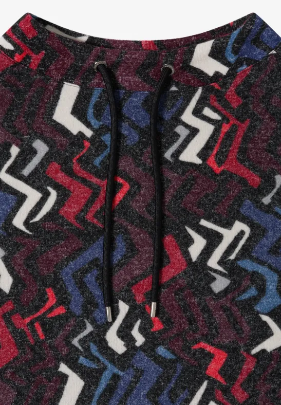 Shirt met grafisch patroon black multi melange