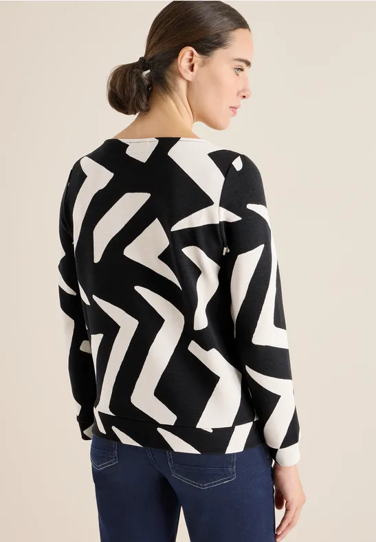 Ottoman Shirt mit Muster light greige