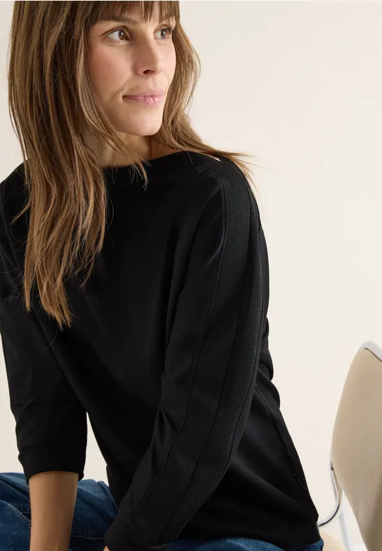 Batwing Shirt mit Tape Black