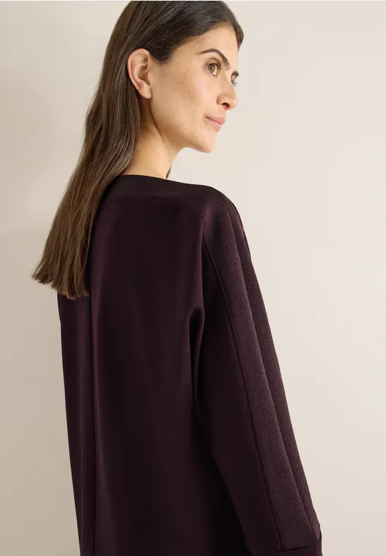 Batwing Shirt mit Tape eggplant red