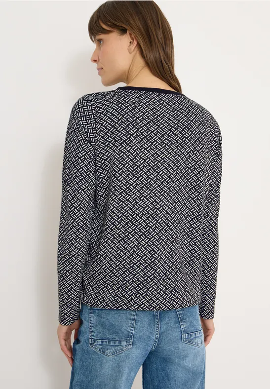 Gemustertes Shirt light greige