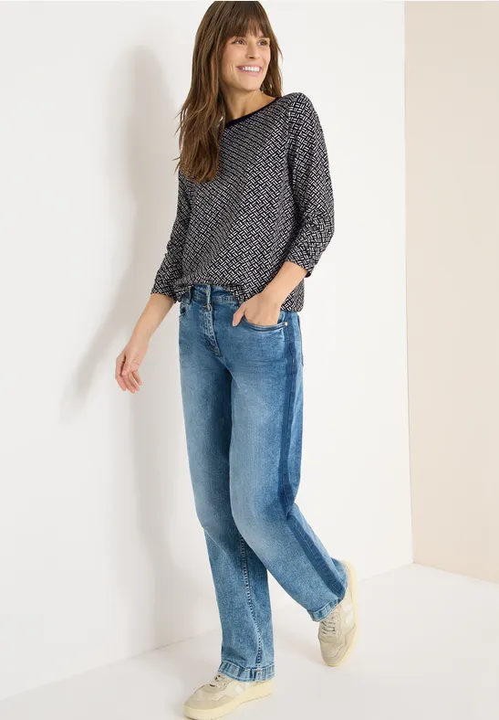 Gemustertes Shirt light greige