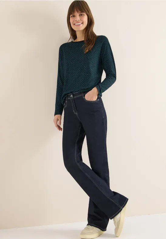 Gemustertes Shirt dark sea green