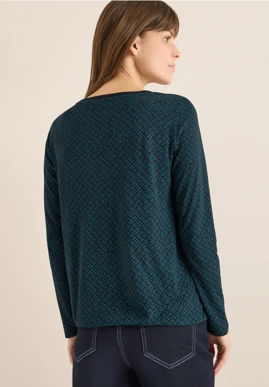 Gemustertes Shirt dark sea green