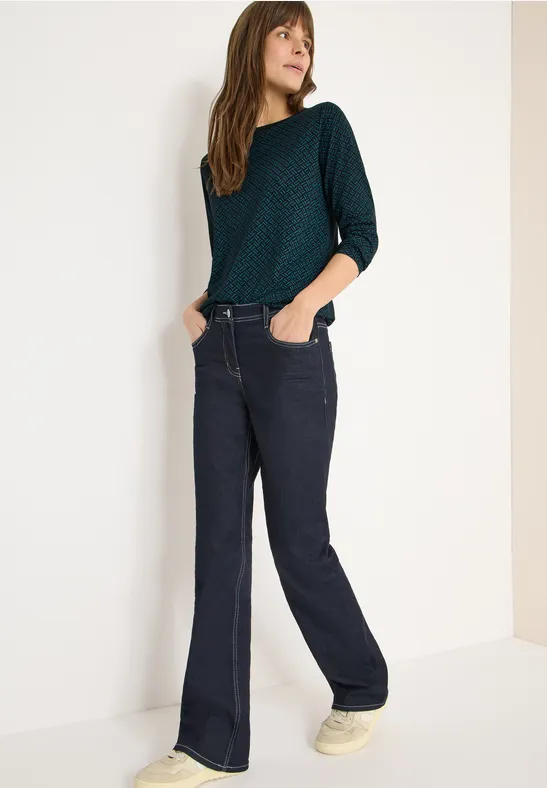 Gemustertes Shirt dark sea green