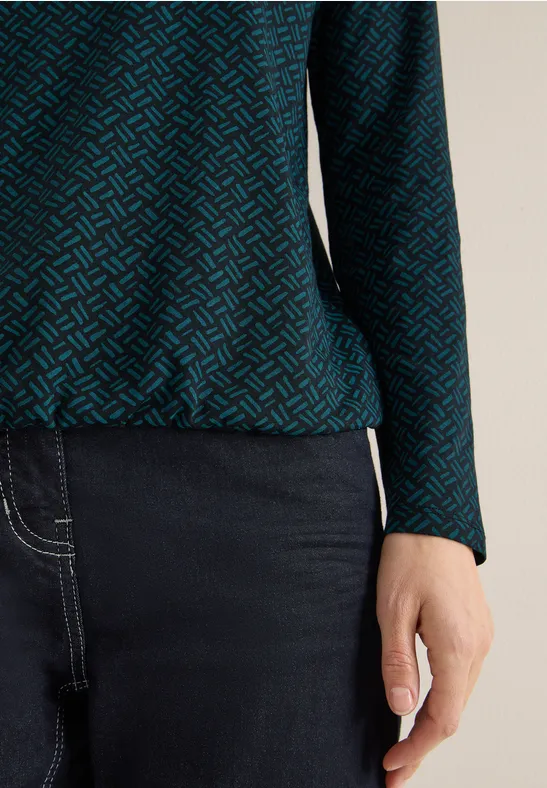 Gemustertes Shirt dark sea green