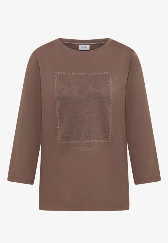 Shirt mit Schmucksteinen urban taupe