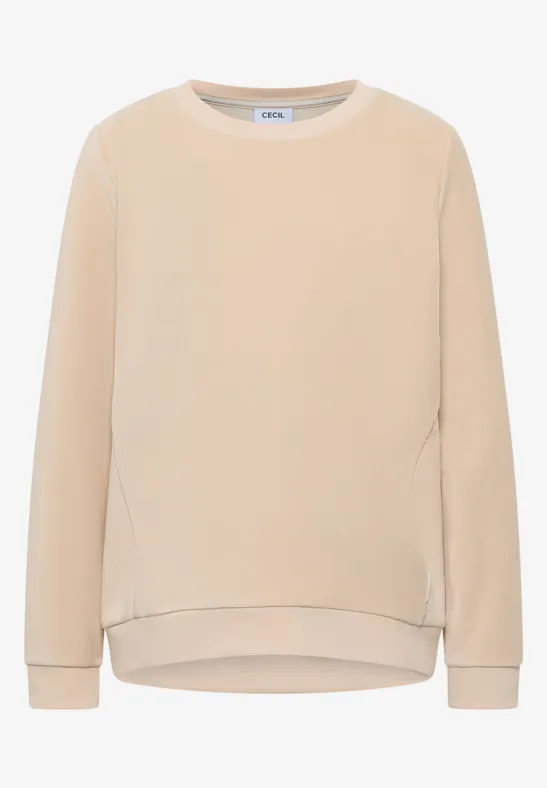 Softes Strukturmix Shirt pearl beige