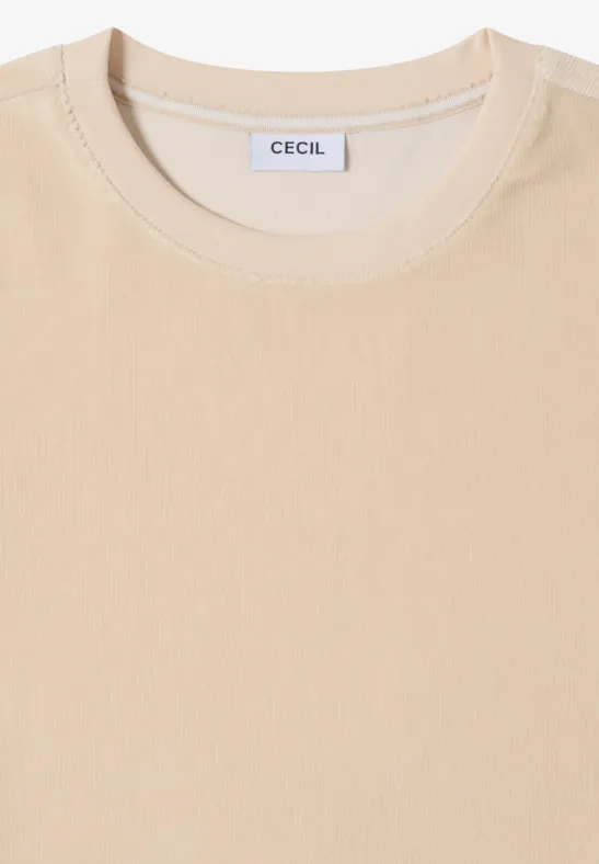 Softes Strukturmix Shirt pearl beige