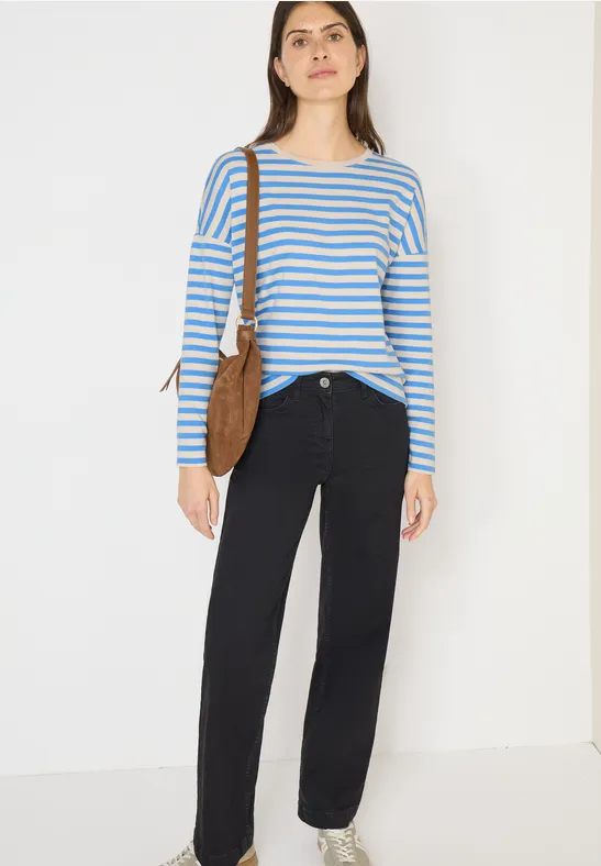 Gestreiftes Shirt fountain blue