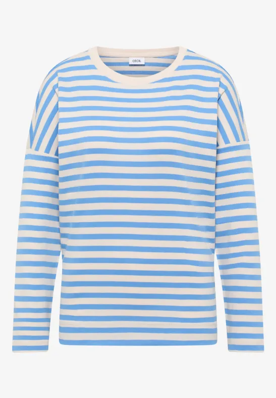 Gestreiftes Shirt fountain blue